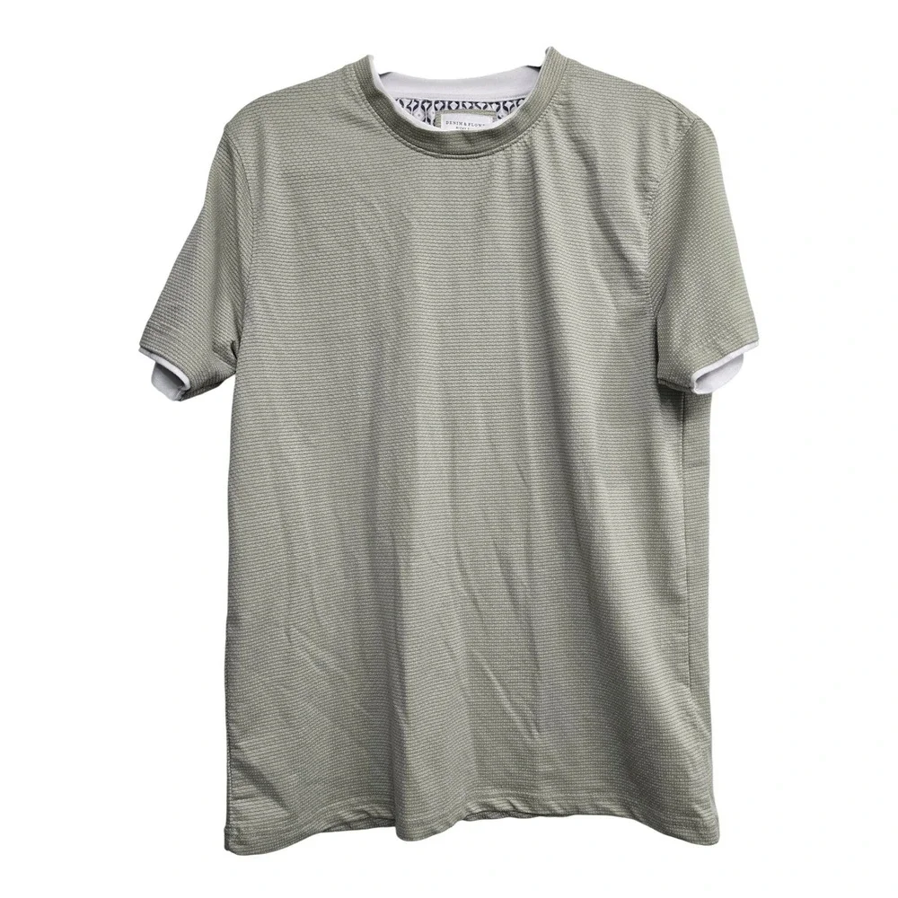 Denim & Flower‎ Ricky Singh Knit T Shirt M Green Minimalist Casual Streetwear